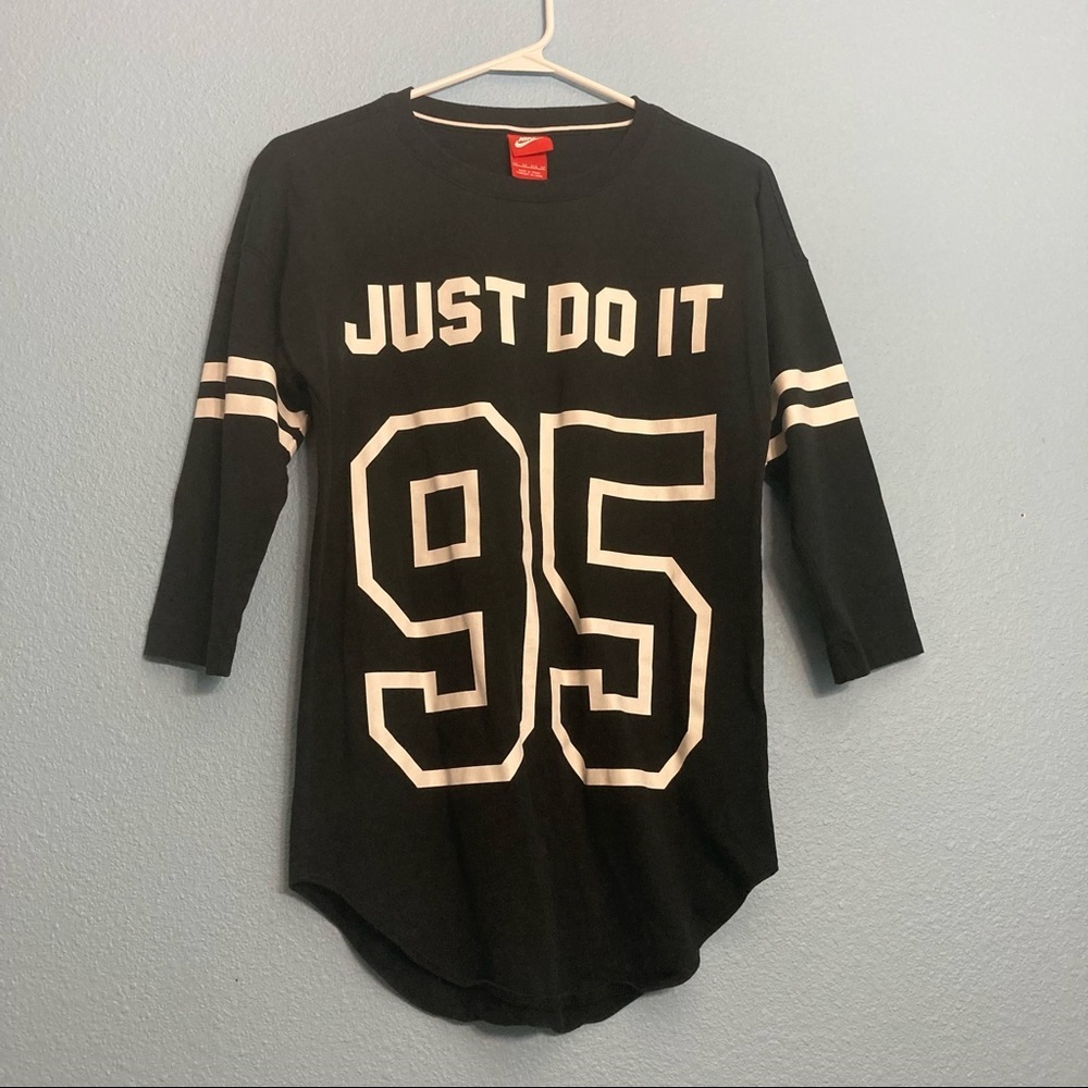 Nike Just Do It 95 Tee - Black/White - XSmall - 3/4 sleeve